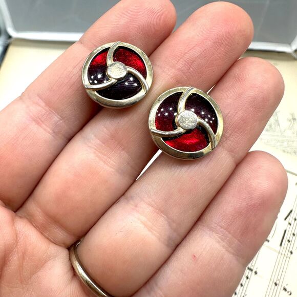 Other - Swank Vintage Red and Gold Tone Cufflinks
